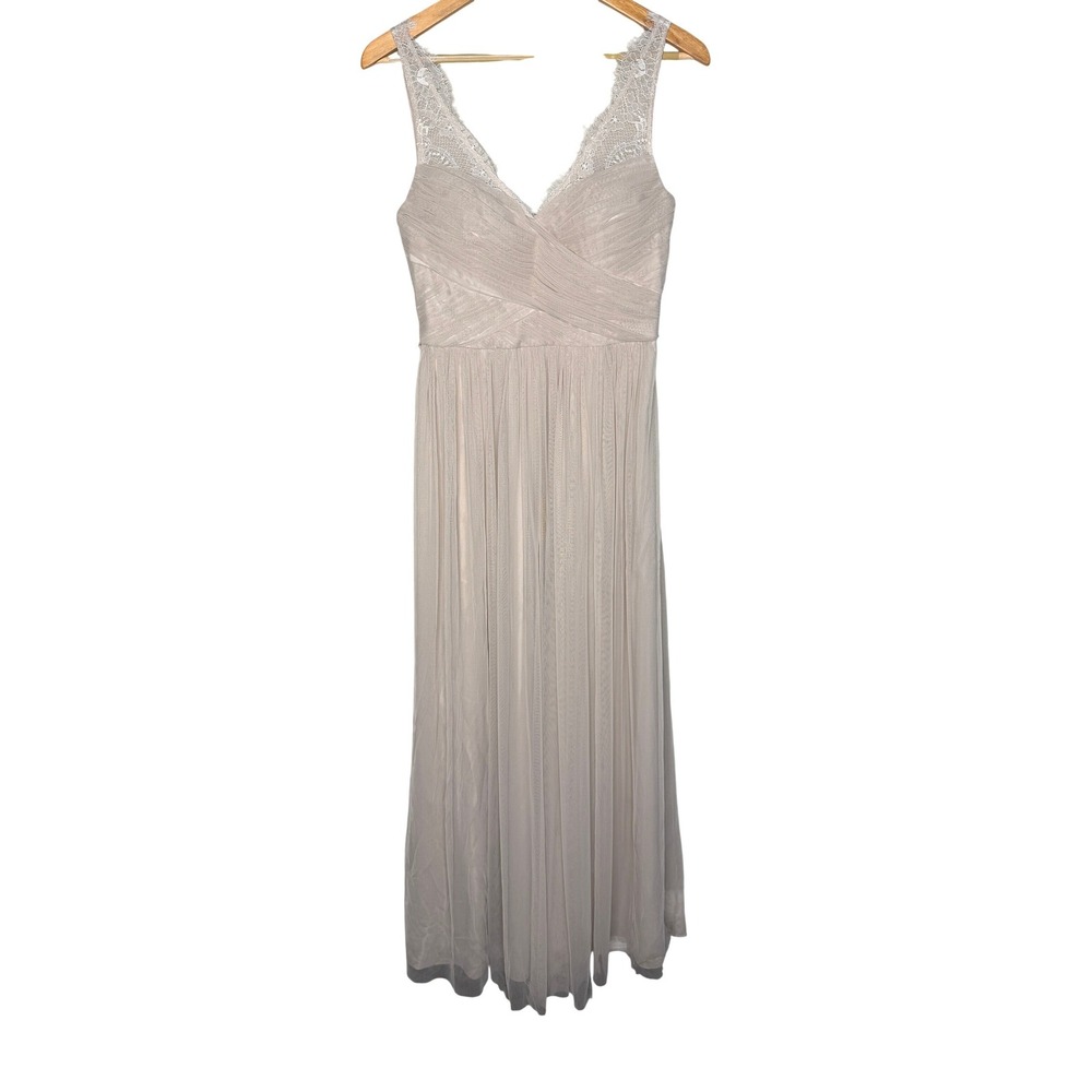 Hitherto BHLDN Tulle Lace Maxi Gown Dress Champagne Tan Romantic Fairy 6 - Picture 3 of 8